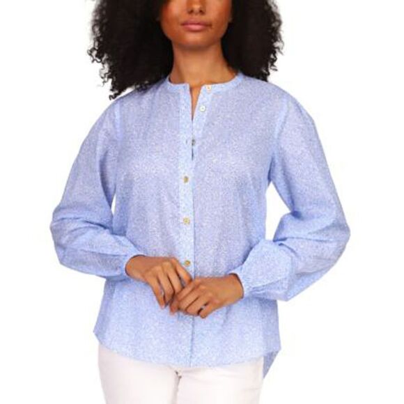 Michael Kors Cotton Printed Button-down Shirt In Crew Blue S - Picture 2 of 3